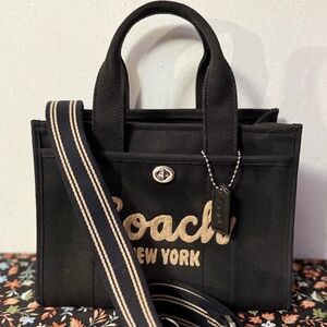 Coach Cargo tote 26 NWOT Black Tan